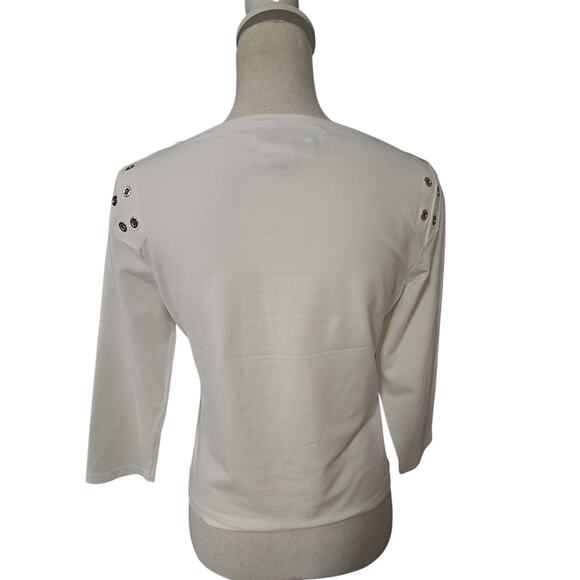 Carlisle White Top with Grommet Detail - Picture 4 of 5